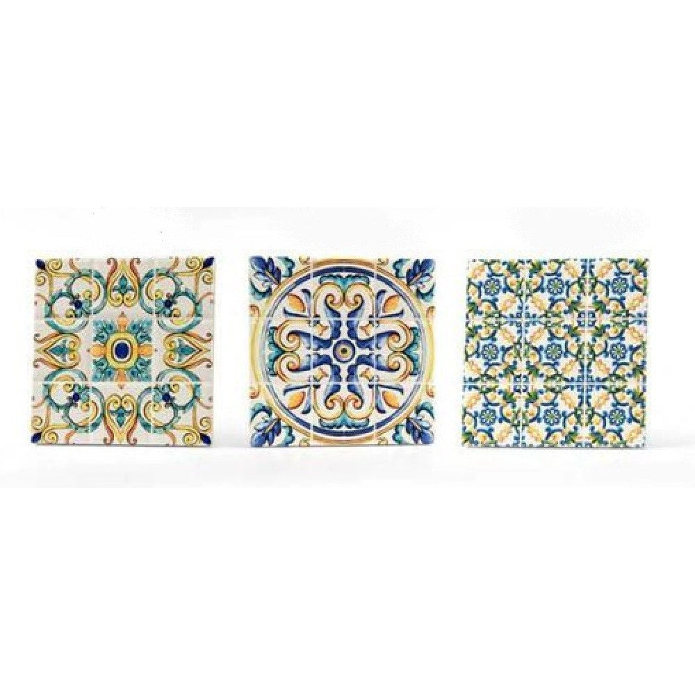 Trade Shop - Piastrella Ornamentale Ceramica 11x11 Cm Terra D'amuri 4 Decori Assortiti 820854 -