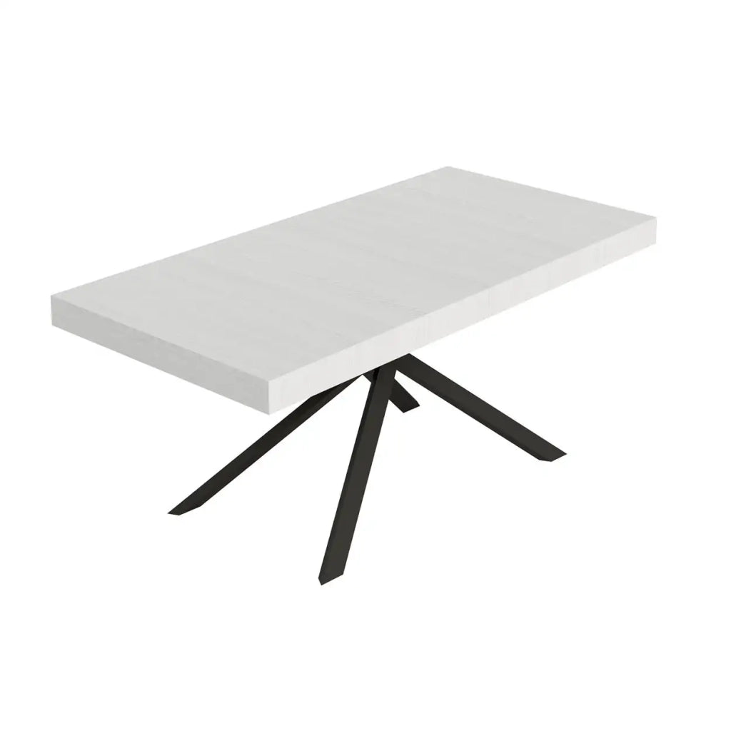 Tavolo allungabile 200/460x90 cm Niket colore bianco frassino gambe antracite