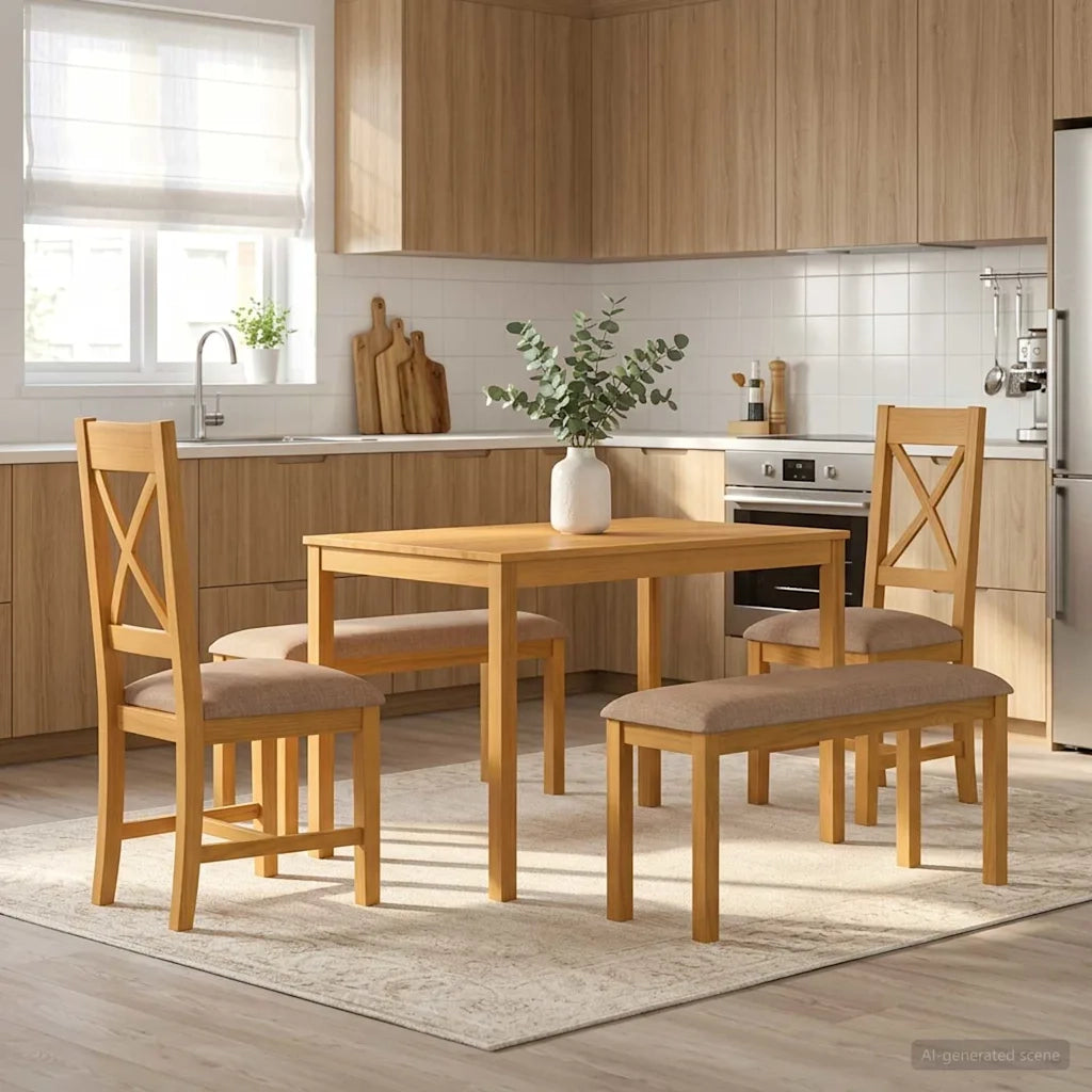 Set da pranzo 5 pz Grigio Legno di Quercia Massello 3430290