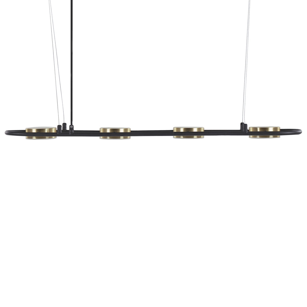 Lampada a sospensione in ottone Nero in acciaio luci a LED integrate a 4 luci illuminazione a binario a sospensione cucina industriale