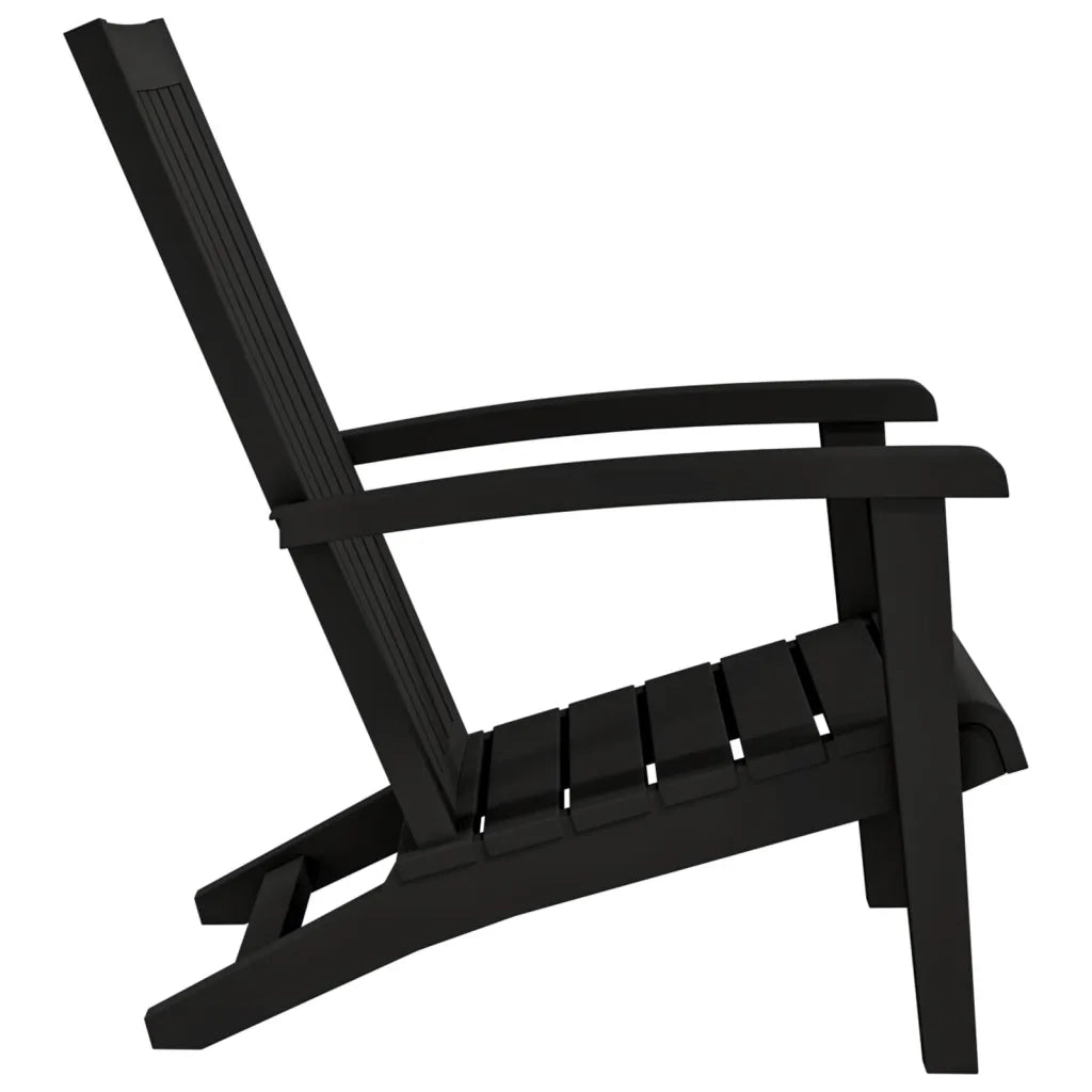 Sedia Adirondack da Giardino in Polipropilene Nero 364165