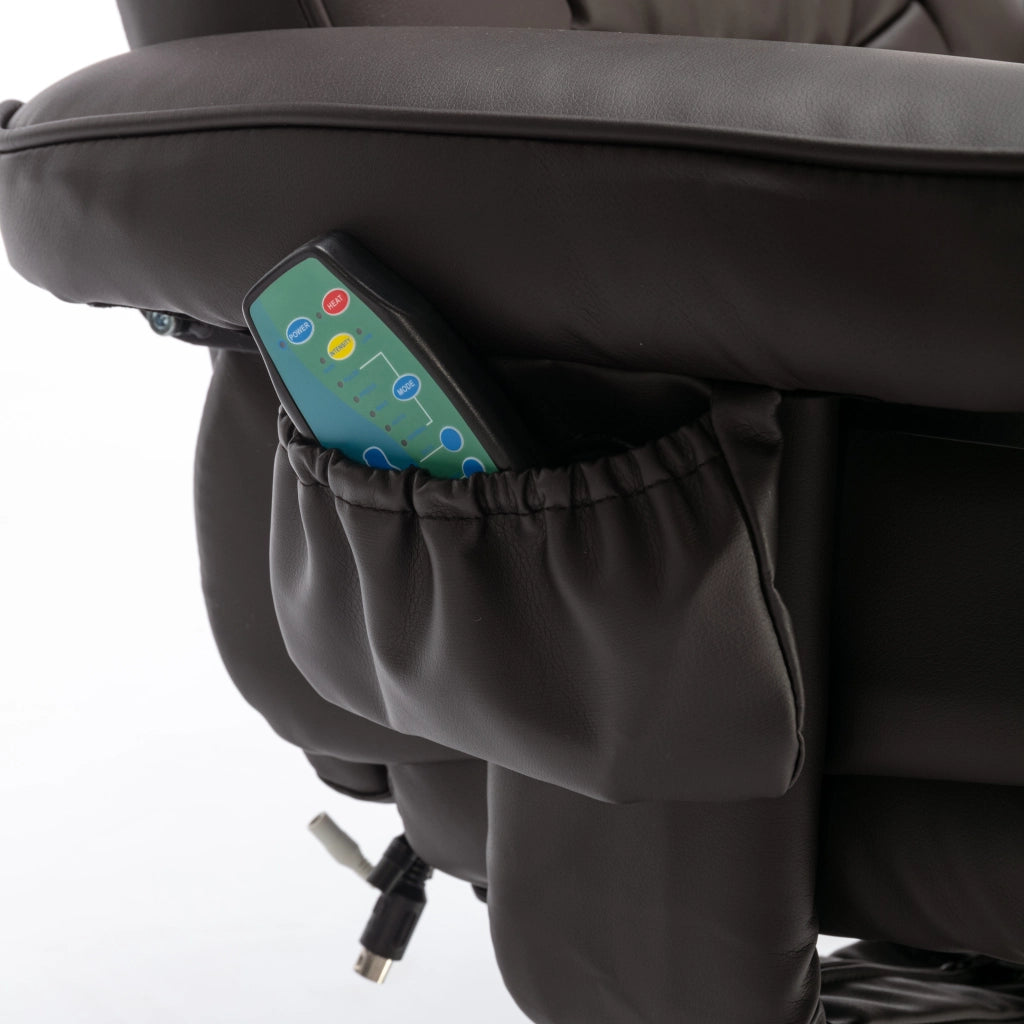 Poltrona Massaggiante con Poggiapiedi ¨C MINIMAL ¨C Similpelle Marrone, Relax Soggiorno