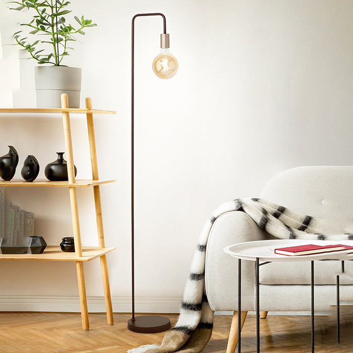 Piantana Industrial-Minimal-Nordico Vector Metallo Nero 1 Luce E27