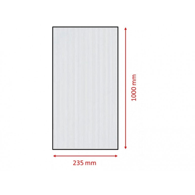 Set di 10 lastre policarbonato alveolare spessore 6 mm 100 x 23.5 cm Trasparente
