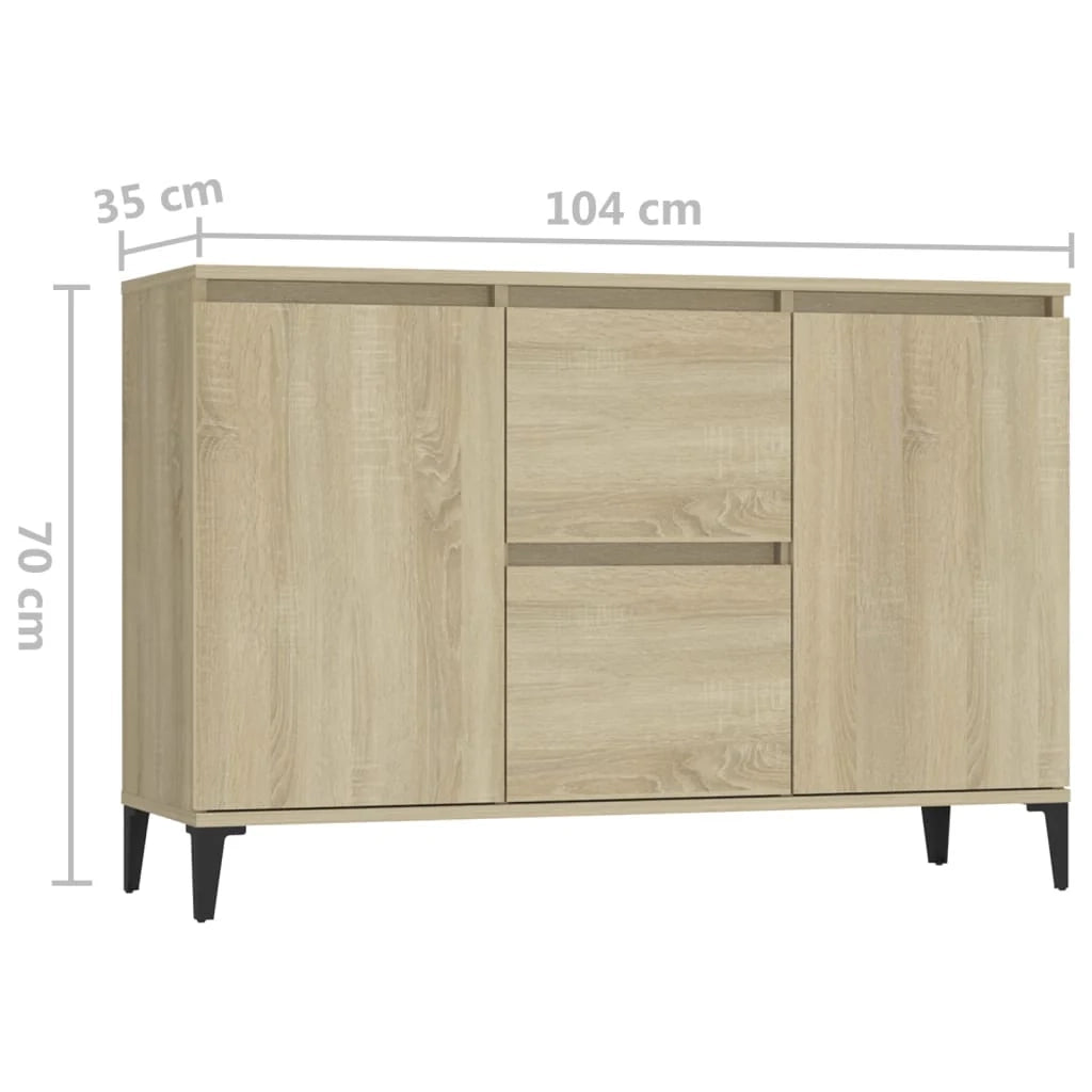 Buffet credenza cassettiera armadio mobile contenitore organizer cucina soggiorno rovere Sonoma 104 x 35 x 70 cm legno ingegnerizzato marrone 02_0031487