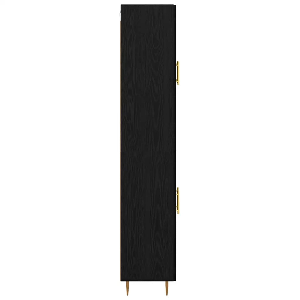 Credenza | Madia | Buffet da pranzo | Armadio da pranzo Rovere Nero 69,5 x 34 x 180 cm Legno multistrato