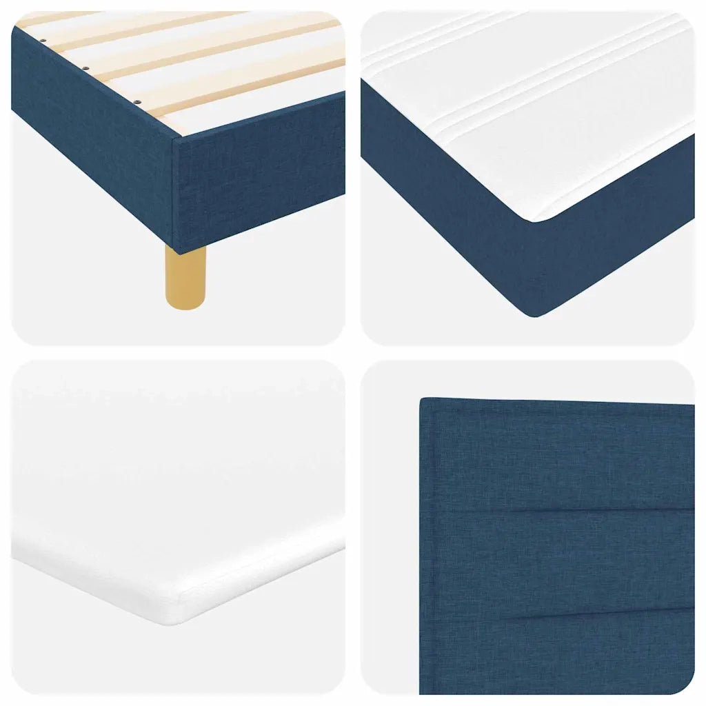 Letto a molle con cuscino con testiera Blu 200 x 200 cm Tessuto 3338873