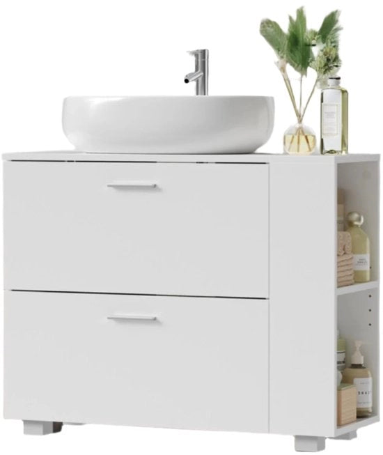 Cassettiera per bagno - compartimenti aperti - contenitore per bagno - materiale MDF - progetto spazievitore - dimensioni 30 cm x 80 cm x 64 cm