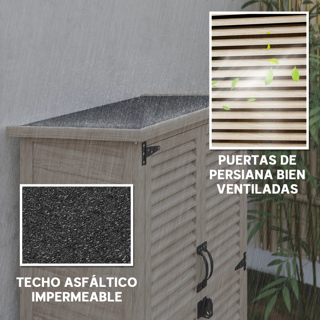 Armadio da Giardino in Legno ¨C zephmum ¨C Naturale 75x50x118 cm