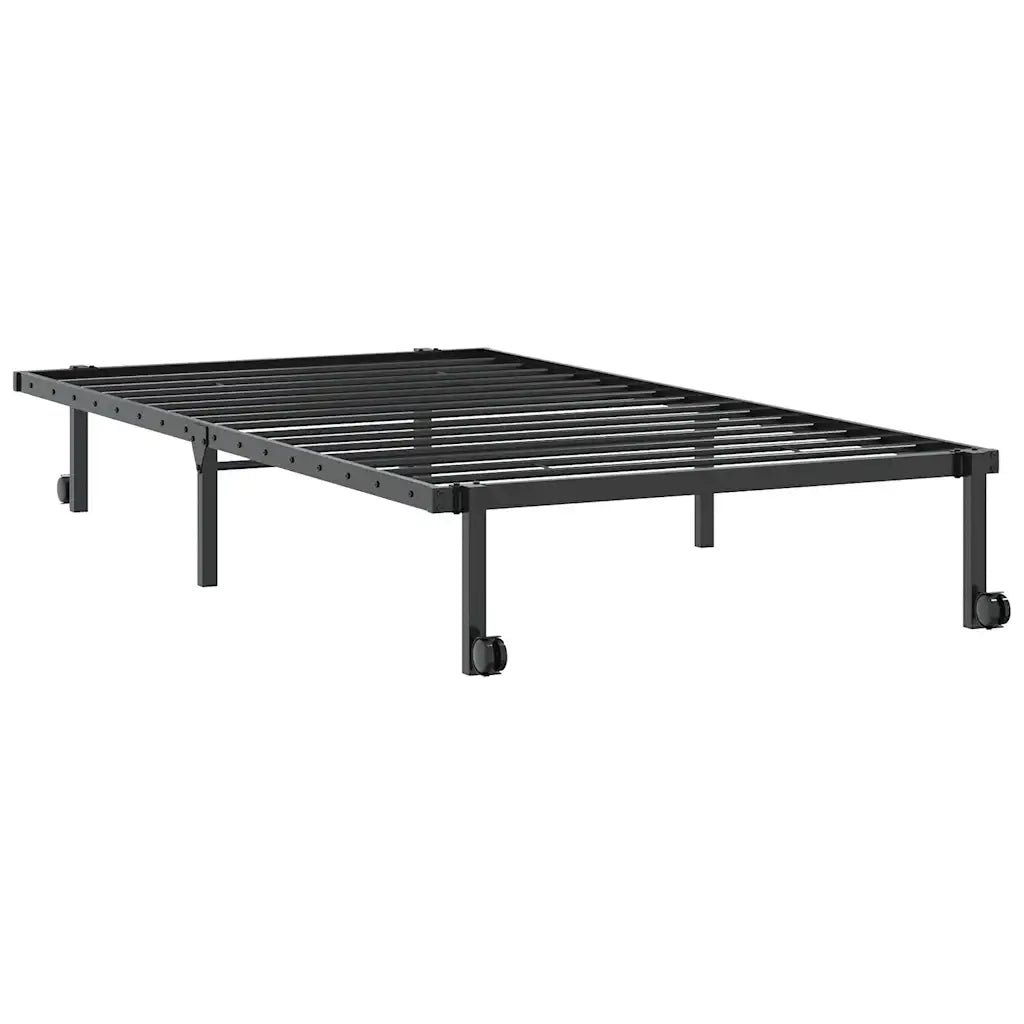 Giroletto senza Materasso Pieghevole Nero 100x190 cm in Acciaio 4103961