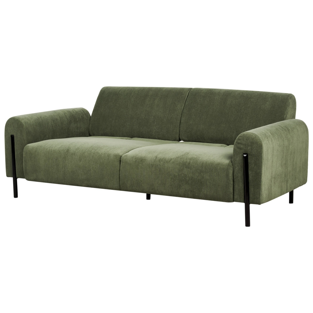Set soggiorno divano 3 posti e poltrona imbottita in velluto verde con schienale regolabile stile elegante moderno