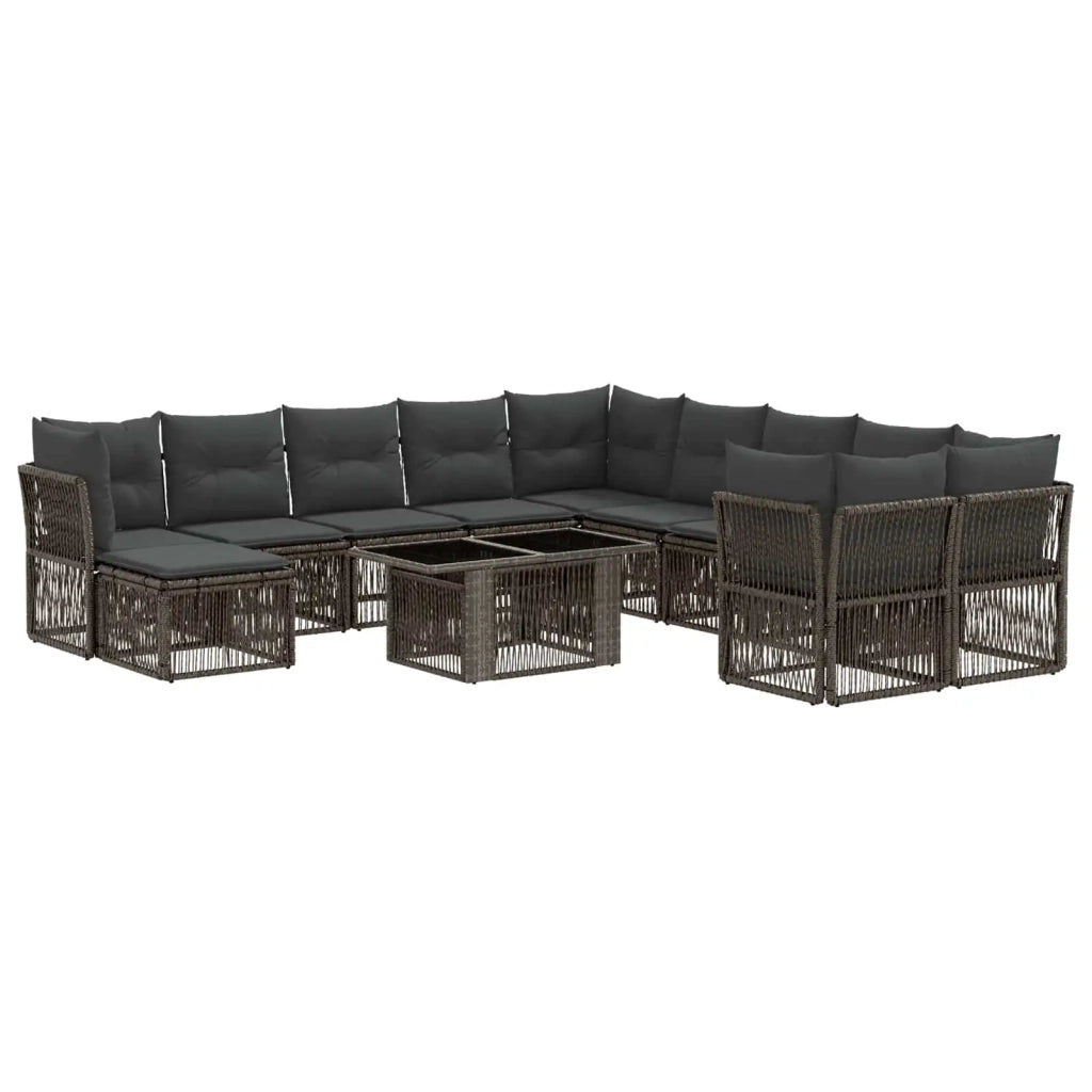 Set Divano da Giardino 12 pz Grigio polyrattan 3436580