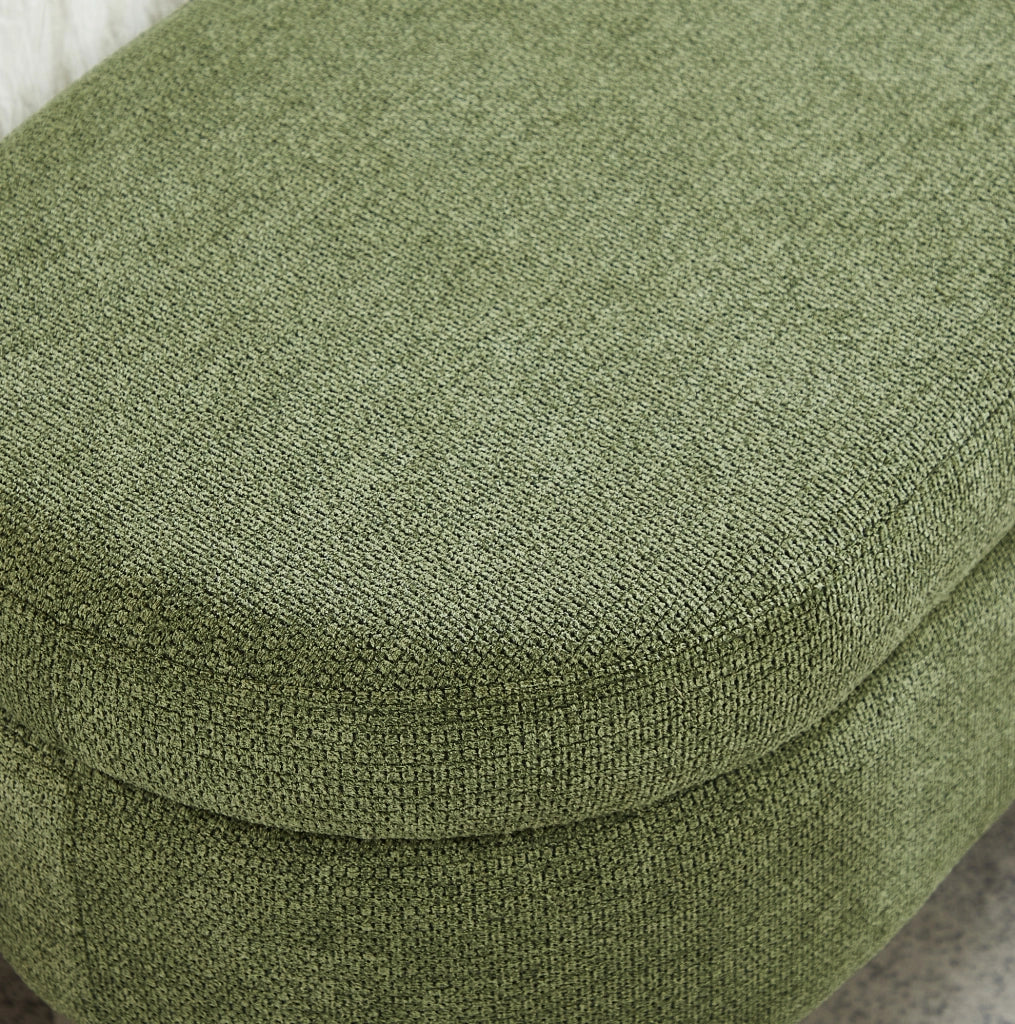 Panca Contenitore in Chenille 110 cm con Vano Ventilato Verde per Camera e Ingresso