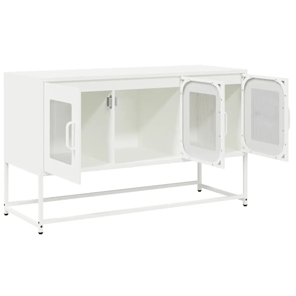 Mobile TV Bianco 100,5x39x60,5 cm in Acciaio Laminato a Freddo