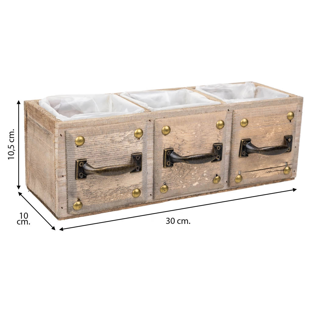 Cassetto in legno marrone 30x10x10,5h