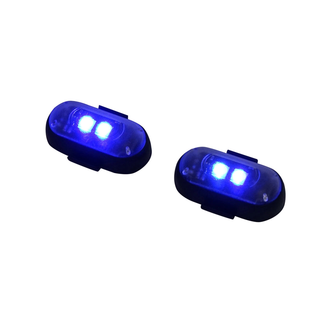 Set di 2 luci stroboscopiche LED RGB con telecomando, 10 modalità, 8 colori, batteria al litio ricaricabile da 110 mAh USB-C IP65