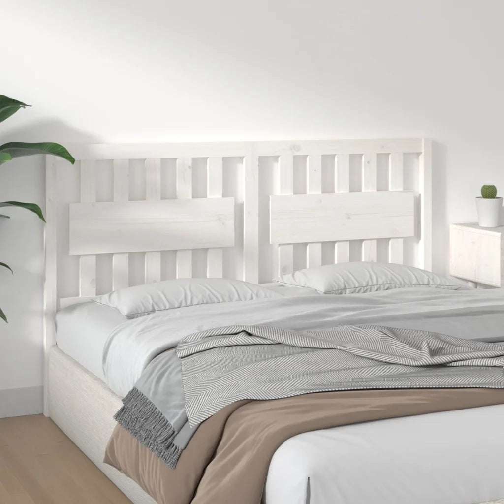Testiera per Letto Bianca 165,5x4x100 cm Legno Massello di Pino 818581