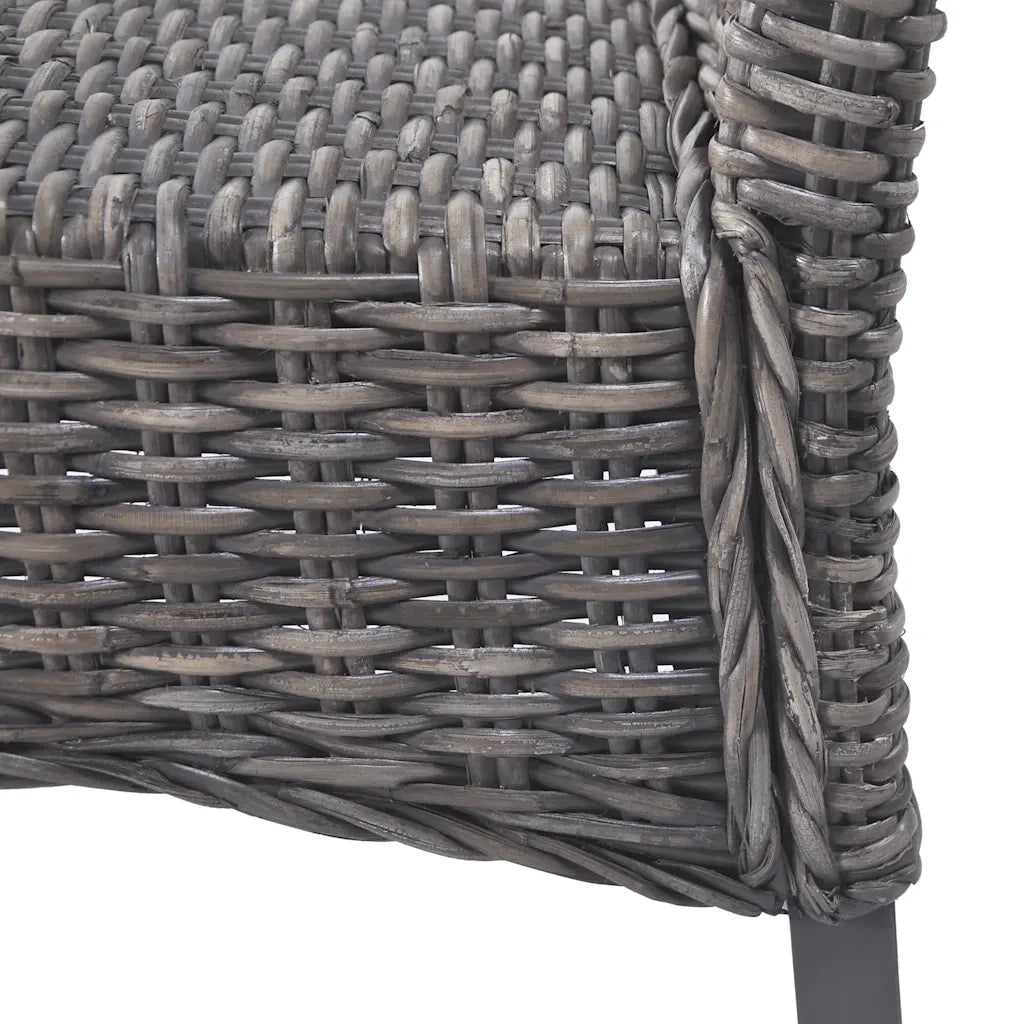 Sedie da Pranzo 2 pz | Sedie da cucina Marroni in Rattan Kubu e Legno di Mogano