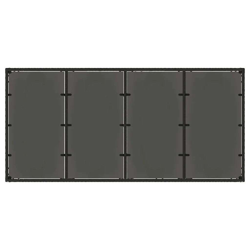 Set da Pranzo per Giardino 9 pcs Nero polyrattan 3365399