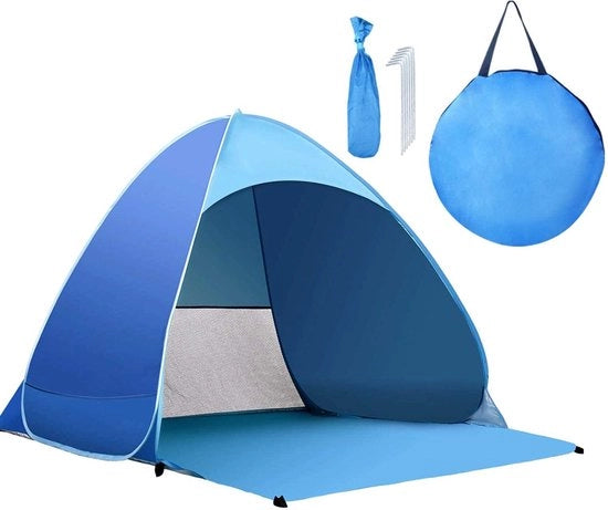 Tenda - Apribile velocemente - Tenda da spiaggia - Per 2-3 persone - Blu, 1 pezzo