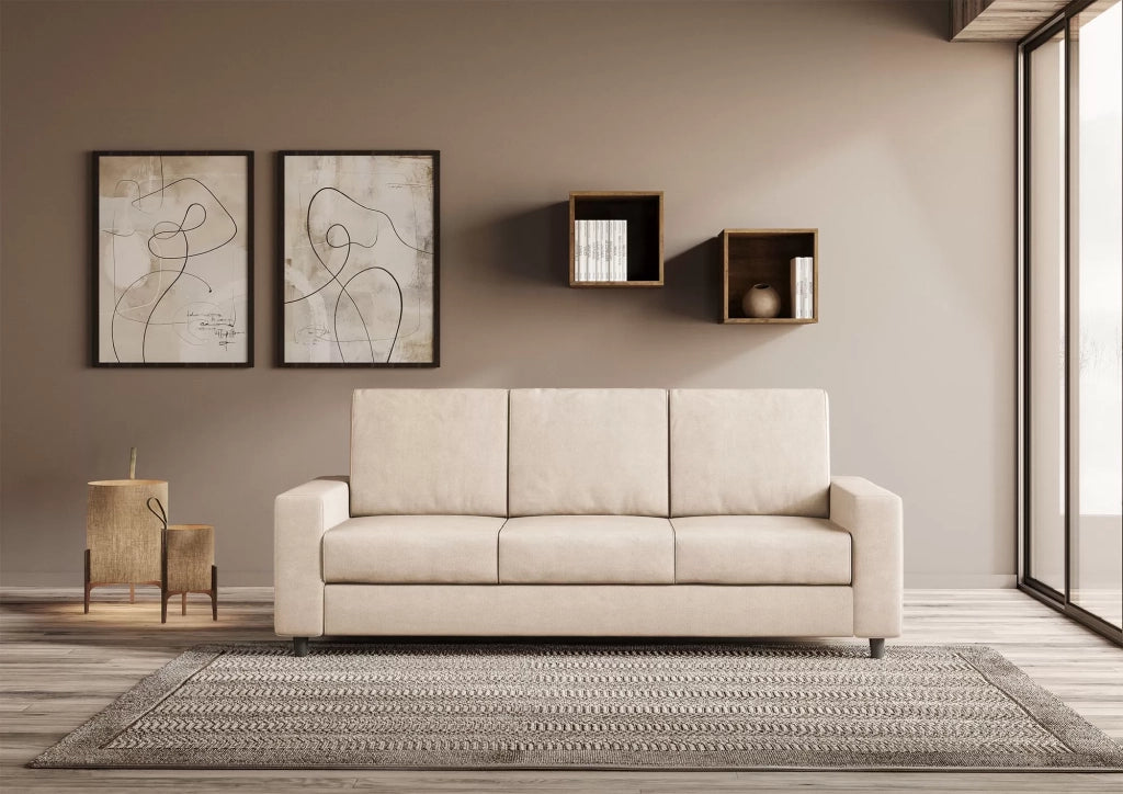Divano sakar 3 posti (tre sedute da 60cm) misure esterne l.208cm | beige - Mobili 2G