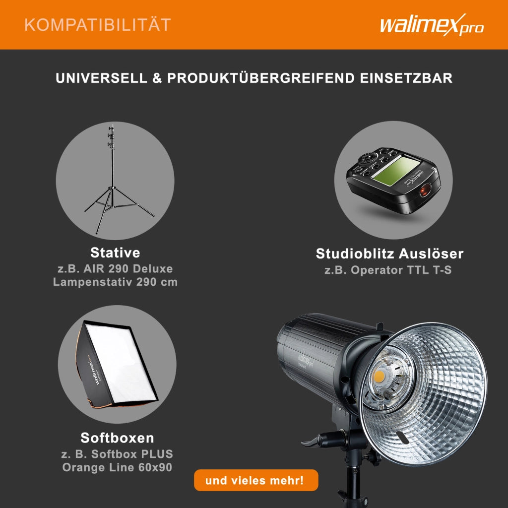 Stager 600 HSS flash fotografico da studio, luce LED da 600 W per foto e video, con ricevitore a 2,4 GHz, breve tempo di spegnimento del flash, ideale per studi fotografici