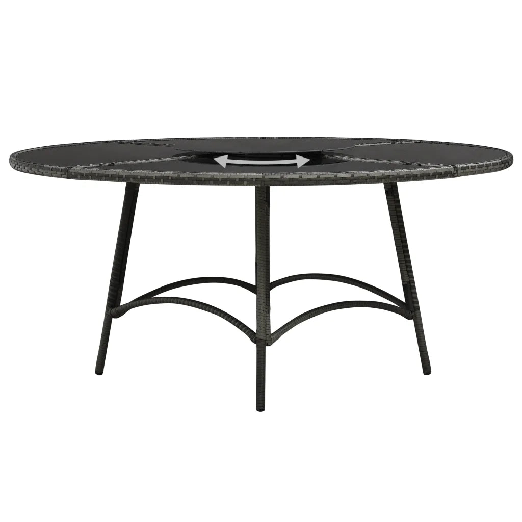 Set da Pranzo per Esterni 7 pz con Cuscini in Polyrattan Grigio cod mxl 35066