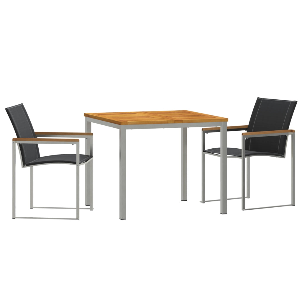 Set pranzo giardino  3 pezzi legno massello di acacia