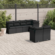 Set Divani da Giardino con Cuscini 7pz Nero Polyrattancod mxl 87231