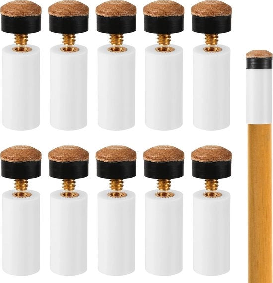 10 pezzi di punte per biliardo da sostituire 12mm senza colla o attrezzi necessari per biliardo e snooker
