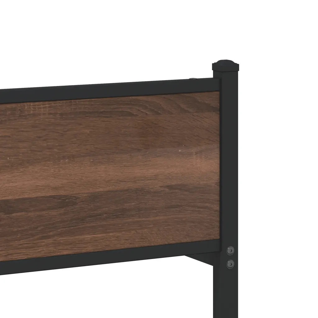 vidaXL Giroletto senza Materasso in Metallo Rovere Marrone 100x190 cm