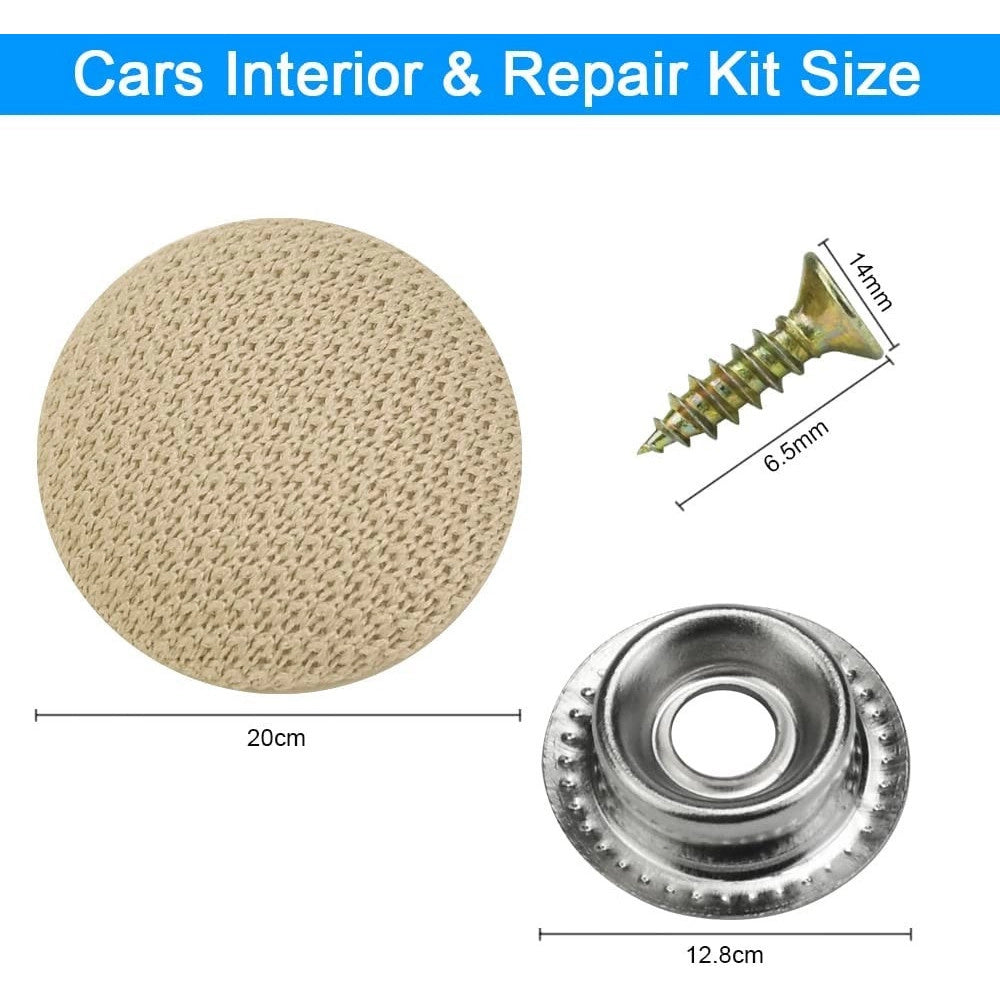Trade Shop - Kit 20pz Viti Per Riparazione Tetto Tettuccio Scollato Staccato Auto Color Beige -