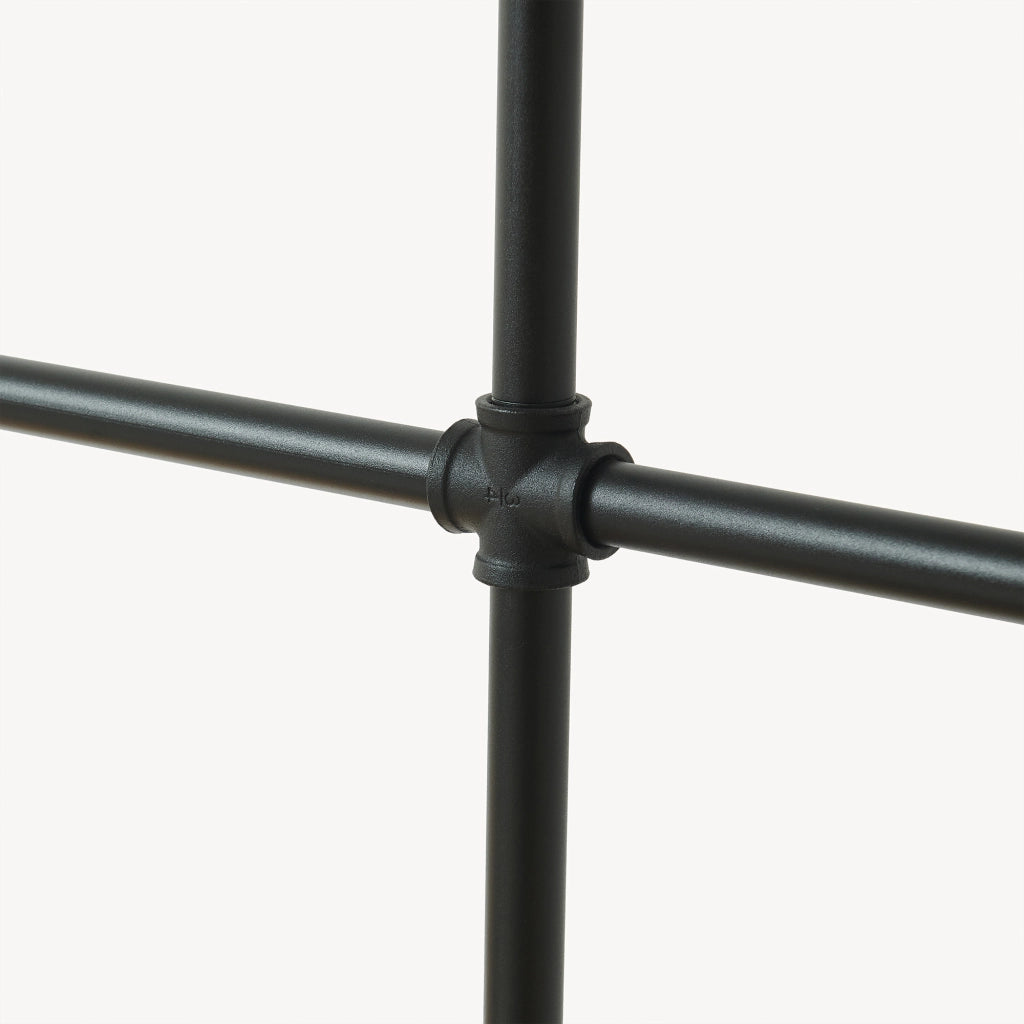 Stand Appendiabiti Kenävatka da Parete in Acciaio con Barra Porta Abiti 222x296x31 cm - Nero [en.casa]