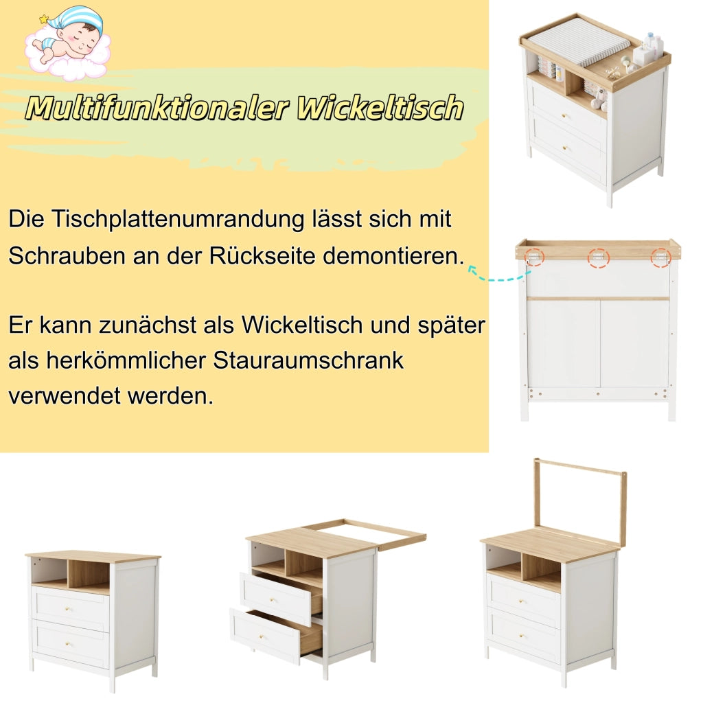 SET ARMADIO E FASCIATOIO 90x50x180 cm + 82x50x90 cm MDF Bianco/Legno