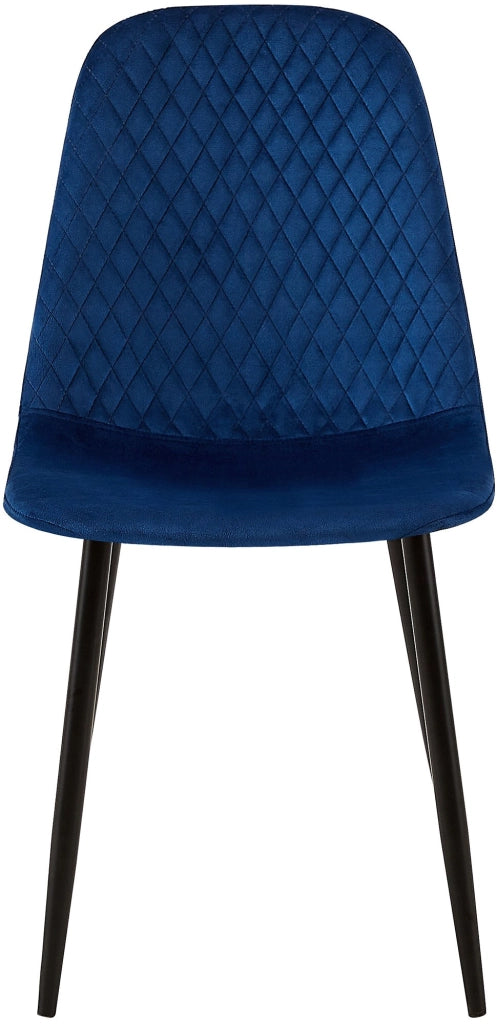 Sedia Giverny con cuciture decorative Velluto,blu