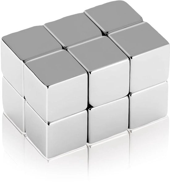 Pacco con 12 magneti mini neodymium, extra forti 10 x 10 x 10 mm, blocchi magnetici premium per lavagne magnetiche, frigoriferi, lavagne magnetiche per frigoriferi, lavagne bianche, lavagne per appunti