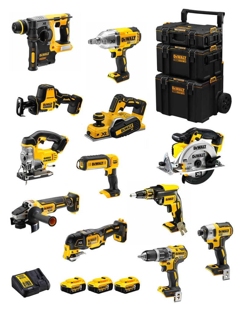 DeWALT Kit DWK1202 (DCD796+DCH273+DCG405+DCF887+DCF899H+DCS331+DCS391+ DCS355+DCP580+DCS369+DCL050+DCF620+3x5,0Ah+DCB115+Caddy)