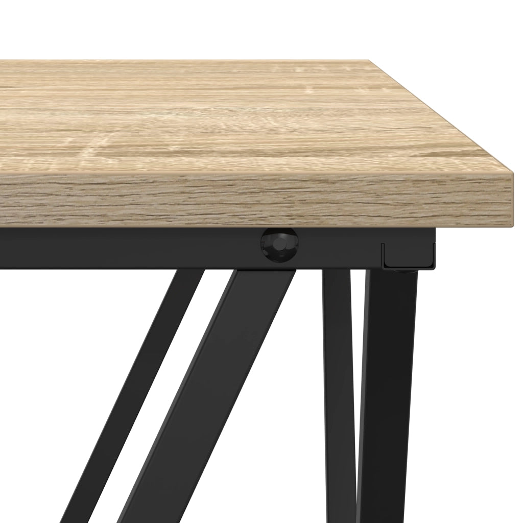 Set di 3 tavolini  in legno ingegnerizzato rovere Sonoma