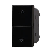 Pulsante Doppio Saliscendi 1P+1P 10A Colore Nero Compatibile Con Bticino Axolute