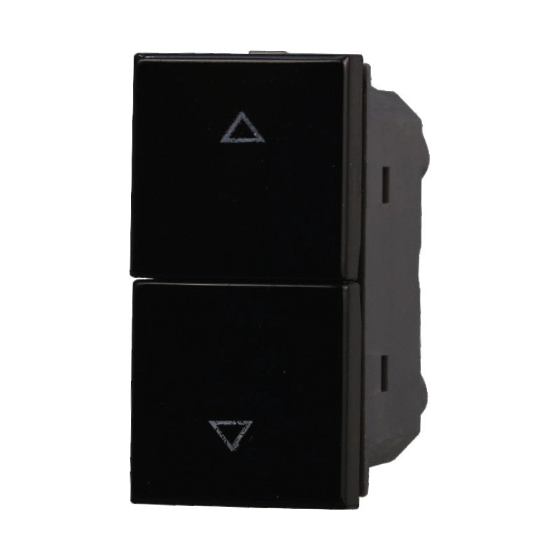 Pulsante Doppio Saliscendi 1P+1P 10A Colore Nero Compatibile Con Bticino Axolute