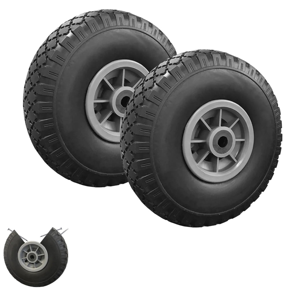 IDMarket - Set di 2 ruote antiforatura da 250 mm per carrello con foro dell'asse da 16 mm