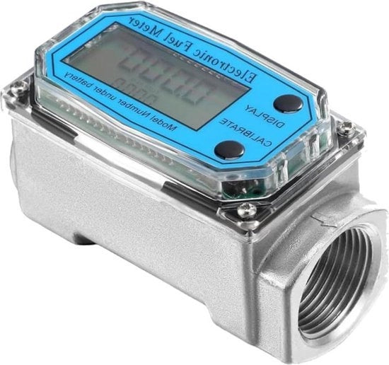 Turbina di flusso digitale per acqua - contatore di flusso elettronico 15-120L 1 pollice NPT - blu