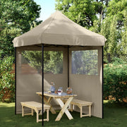 Tendone per Feste Pieghevole Pop-Up con 2 Pareti Tortora 4004994