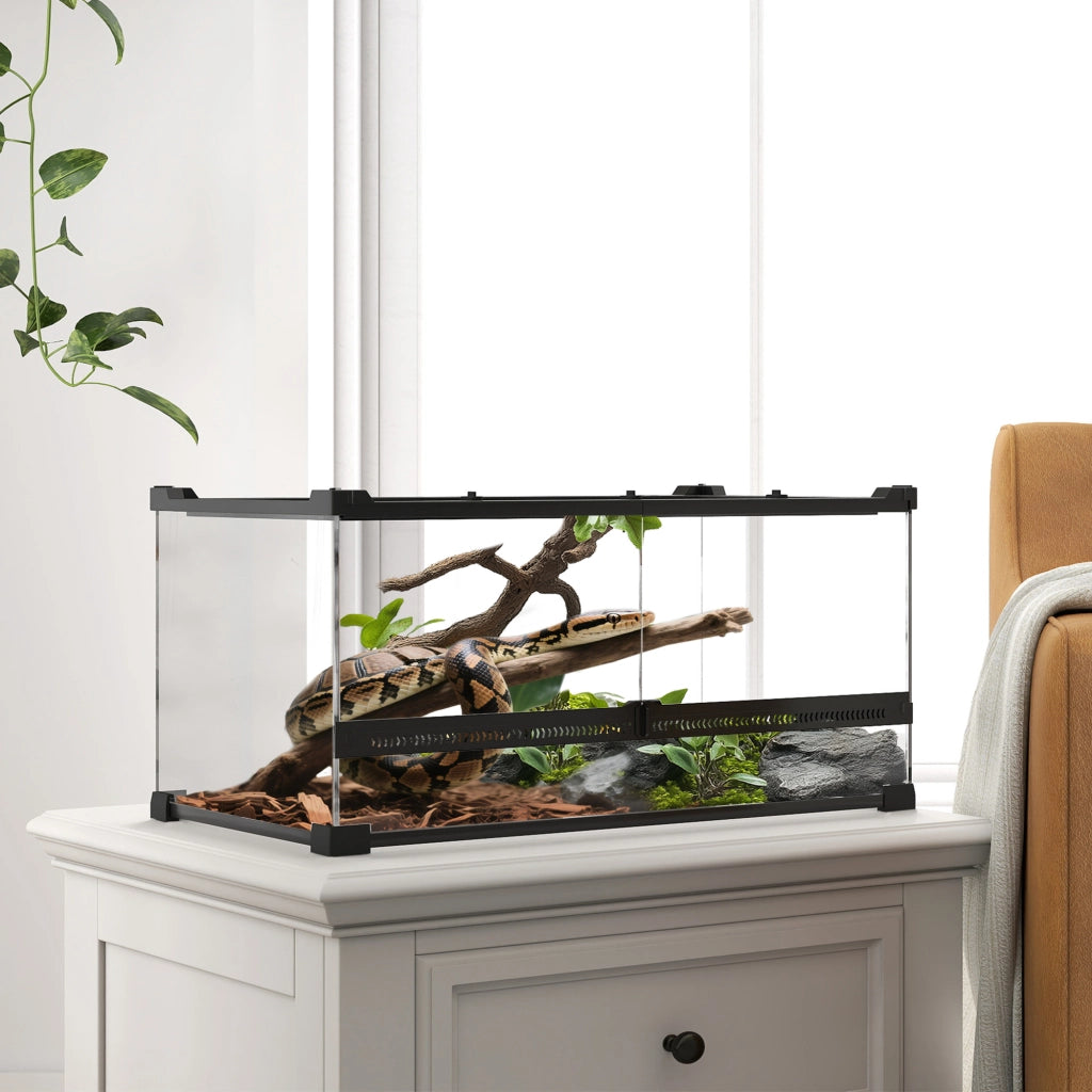 Terrario in Vetro per Rettili ¨C Zephmum ¨C Base Sollevata e Impermeabile