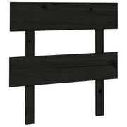 Testiera | Testata per Letto Nera 103,5x3x81 cm in Legno Massello di Pino