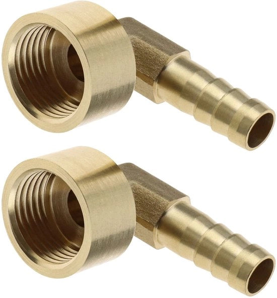 Fittante a 90 Gradi, 2 Pezzi, Lavorazione a Marte, G1/2 Interno, 8 mm Interno, Ritorno a U, Angolo Lungo