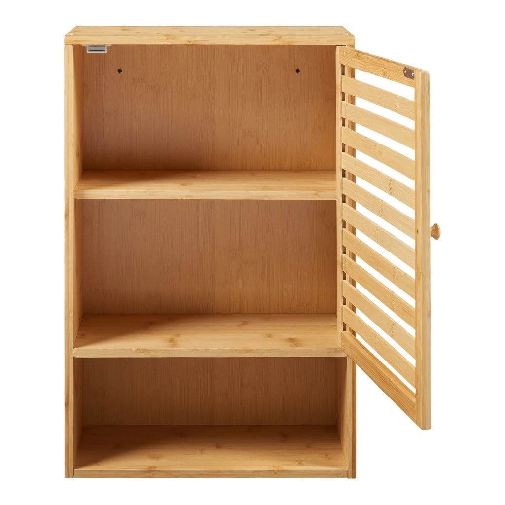 Mobiletto/scaffale da parete per bagno 60 x 40 x 20 cm bambù naturale 03_0008891