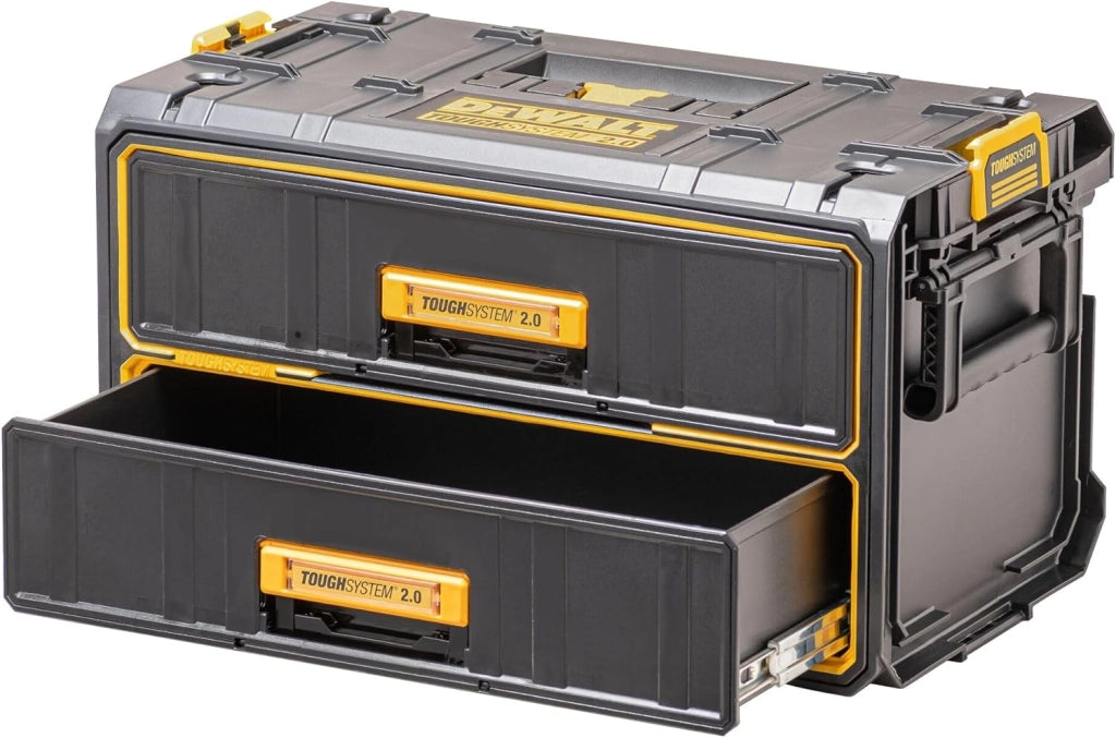 DEWALT DWST83529-1, TOUGHSYSTEM 2.0 2x CASSETTIERA- CHIUSURE AUTO STACKING - Chiusure intuitive, facili da usare e che fanno risparmiare tempo per collegare i moduli insieme
