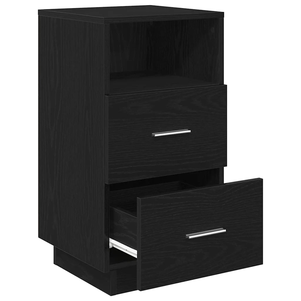 Comodino con 2 Cassetti Nero 36x36x68 cm 858580