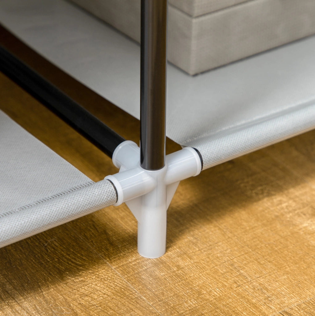Armadio in tessuto 103x43x162.5 cm con 1 asta e 6 ripiani; grigio